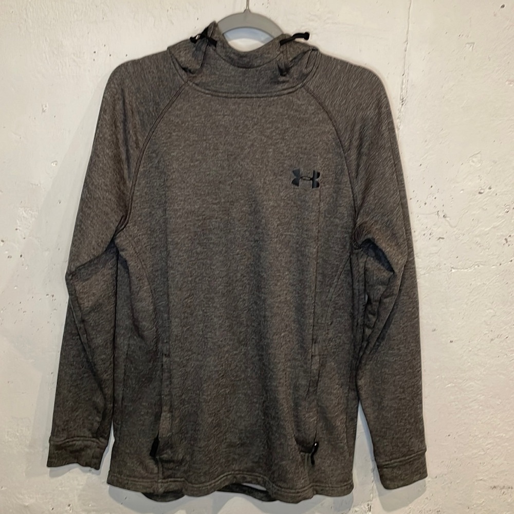 Mens Under Armor ColdGear hooded sweatshirt size M / Gray